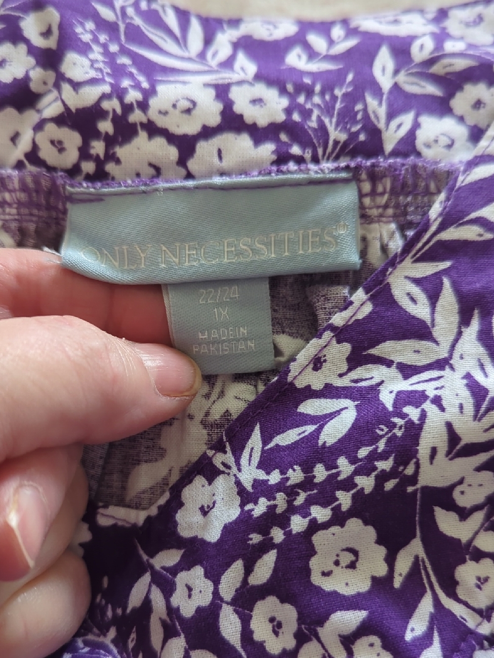 Only Necessities Purple Ladies Floral Dress/Mumu Size 1X 22/24 - Picture 8 of 12